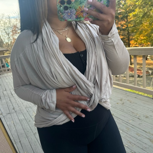 Honey Belle • Wrap Around Long Tunic Cardigan / 2 in 1 - Picture 7 of 11